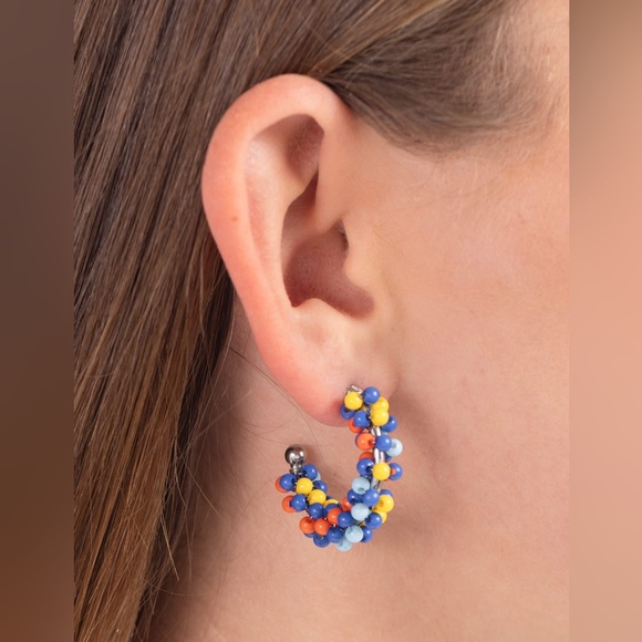 Seed Bead Hoop Earrings - Picture 2 of 2